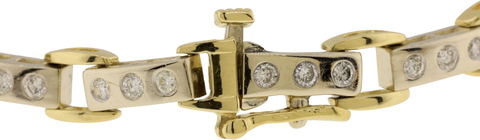 14KT Yellow & White Gold 1.50 CTTW Diamond Link Bracelet
