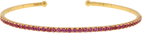 18K Yellow Gold Spark Creations Sapphires Flex Bangle Bracelet