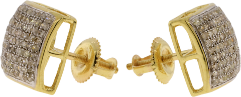 10K Yellow Gold Diamond Pavé Stud Earrings