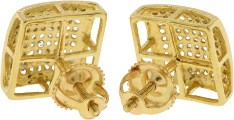 10K Yellow Gold Diamond Pavé Stud Earrings