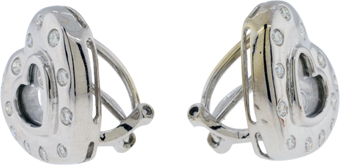 18KT White Gold 0.74 CTTW Heart-Shaped Convertible Stud Earrings