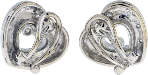 18KT White Gold 0.74 CTTW Heart-Shaped Convertible Stud Earrings
