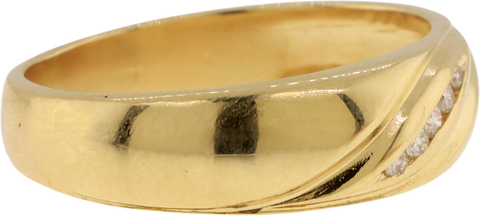 14KT Yellow Gold 0.06 CTTW Five-Stone Diamond Band Ring Size 9.25