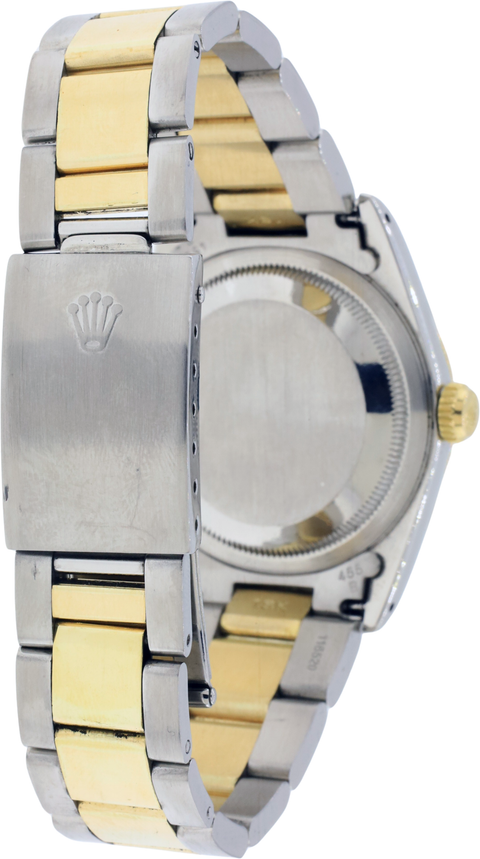 Rolex Datejust #16233 White Dial Gold/steel 36mm Roman Dial Jubilee Band Fluted