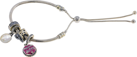 Authentic Pandora Moments Snake Chain Slider Bracelet w/ Charms – S925 Silver