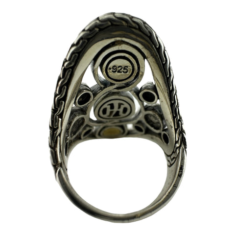 Authentic John Hardy Palu Bulan Saddle Ring - 925 Silver & 22KT Yellow Gold