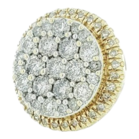 Gold-Diamond Earrings 112 Diamonds 10.15 Carat T.W. 10K Yellow Gold 2.9g Jagi. Cert.