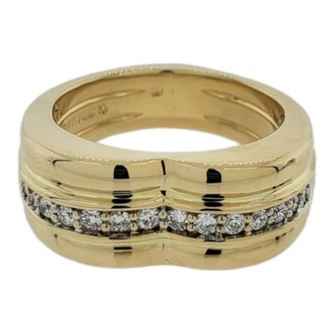 Lady's Diamond Cluster Ring 14 Diamonds .19 Carat T.W. 14K Yellow Gold 11.7G