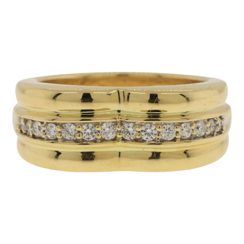 Lady's Diamond Cluster Ring 14 Diamonds .19 Carat T.W. 14K Yellow Gold 11.7G