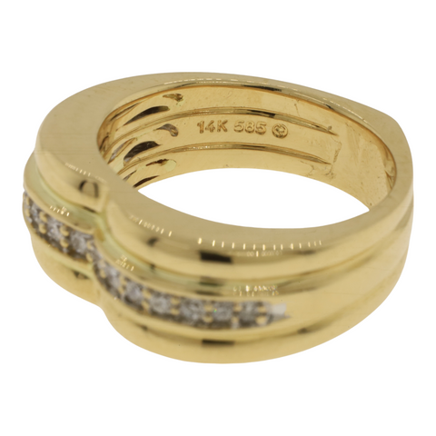 Lady's Diamond Cluster Ring 14 Diamonds .19 Carat T.W. 14K Yellow Gold 11.7G