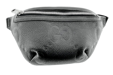 GUCCI BLACK LEATHER JUMBO GG SMALL BELT BAG CROSSBODY BAG