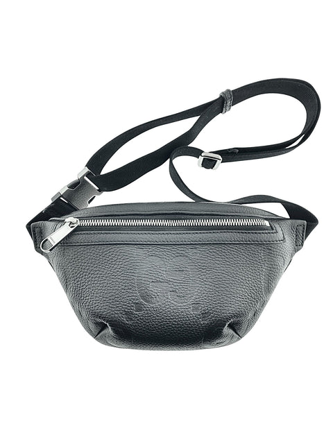 GUCCI BLACK LEATHER JUMBO GG SMALL BELT BAG CROSSBODY BAG