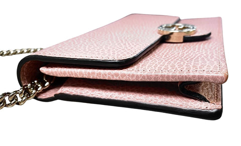 Gucci Grained Calfskin Interlocking G Chain Wallet