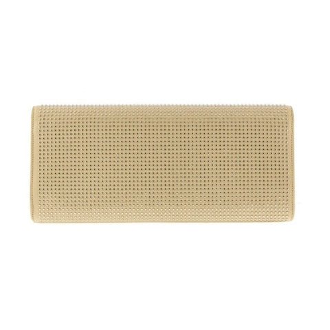 Saint Laurent YSL Studded Beige Leather Clutch