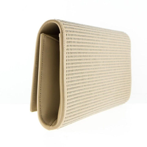 Saint Laurent YSL Studded Beige Leather Clutch