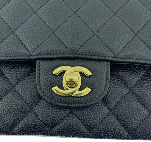Chanel Caviar Quilted Jumbo Double Flap Black