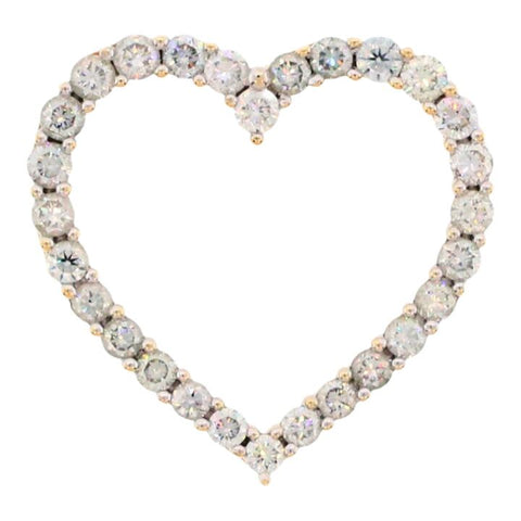 14K Yellow Gold 2.8g 28 Diamonds .88 Carat T.W. Heart Shape Pendant