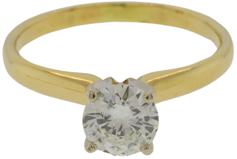 14K Yellow Gold Classic 4 Prong Diamond Solitaire Engagement Ring Size 5.25