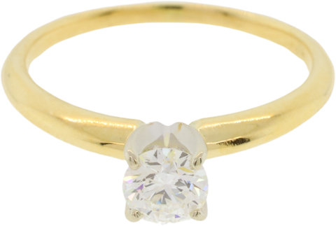 14K Yellow Gold Classic 4 Prong Diamond Solitaire Engagement Ring Size 6