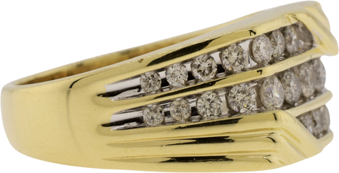 10K Yellow Gold Channel Set Diamond Band Ring Size 10