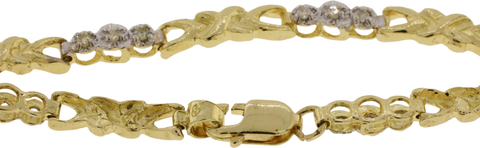 10KT Yellow & White Gold Single Cut Diamond Link Bracelet