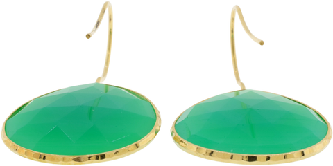 14K Yellow Gold Chalcedony Drop Earrings