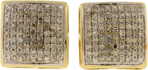 10K Yellow Gold Diamond Pavé Stud Earrings