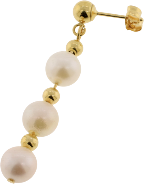 14K Yellow Gold Cultured Akoya Pearl Drop Earrings