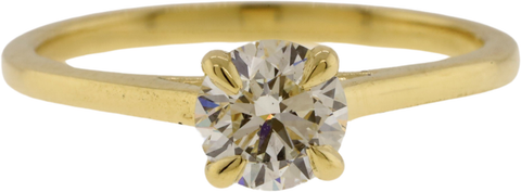 14K Yellow Gold Round Brilliant Cut Lab-grown Diamond Solitaire Engagement Ring