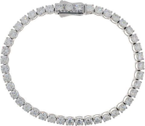 14K White Gold Classic Four Prong Lab Grown Diamond Tennis Bracelet