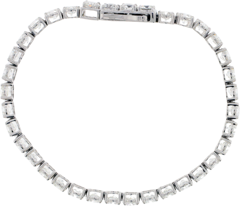 14K White Gold Lab-grown Diamond Tennis Bracelet 7"