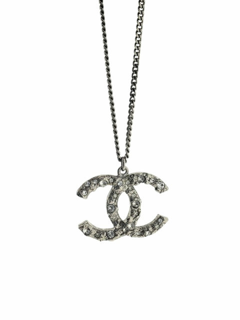Chanel Crystal CC Pendant Necklace