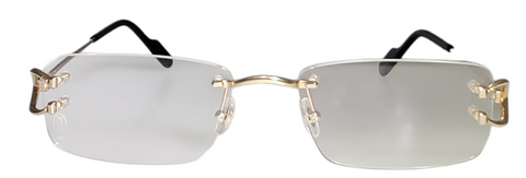 Cartier Eyeglasses Gold/Black Rimless 56MM (CT03440)