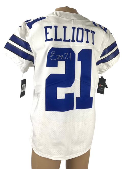 Ezekiel Elliott Authentic Autographed White Vapor Elite Jersey With COA