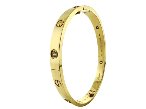 Cartier 18KT Yellow Gold 0.42 cttw. LOVE Bracelet with Four Diamonds