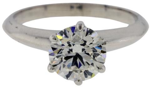 18KT White Gold 1.50ct. Diamond Solitaire Cathedral Style Engagement Ring Size 5