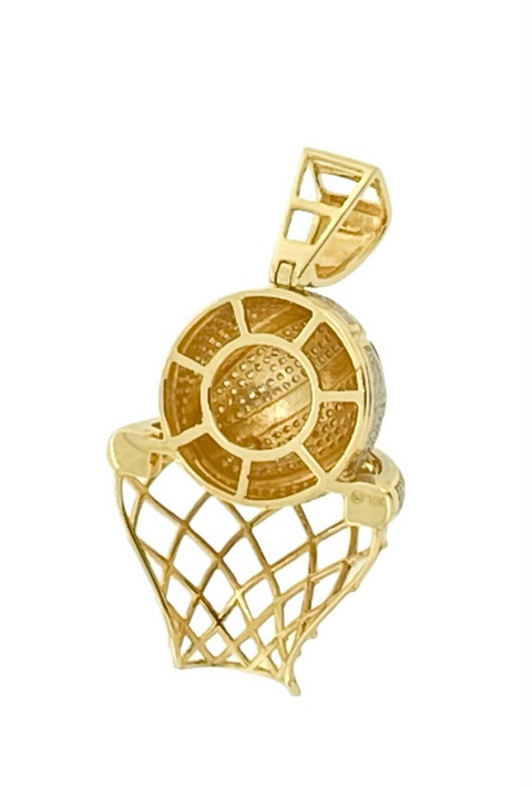 10K Yellow Gold 5.4g 366 Diamonds .66 Carat T.W. Basketball Pendant