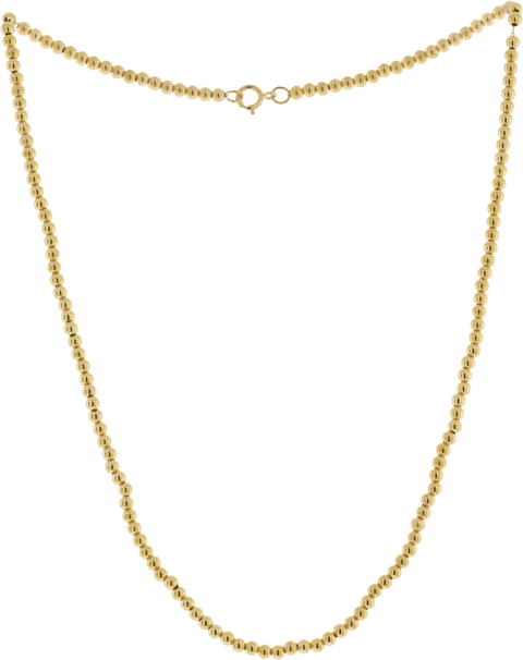 14K Yellow Gold 14" Beaded Necklace