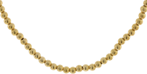 14K Yellow Gold 14" Beaded Necklace