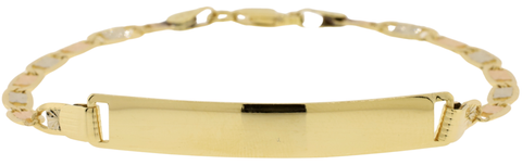 14K Tri-color Gold ID Bracelet