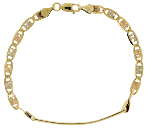 14K Tri-color Gold ID Bracelet