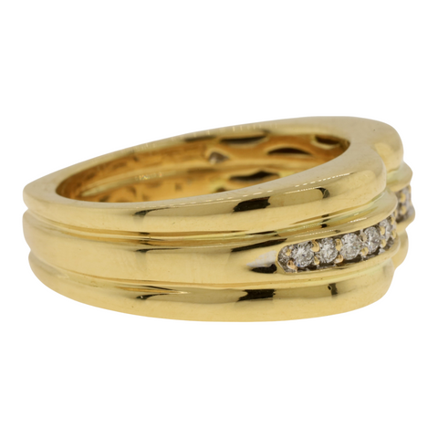 Lady's Diamond Cluster Ring 14 Diamonds .19 Carat T.W. 14K Yellow Gold 11.7G