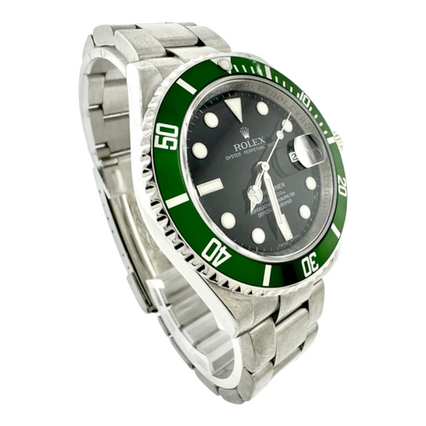 Rolex Men's Stainless Steel Submariner Green Anniversary 40Mm 16610V