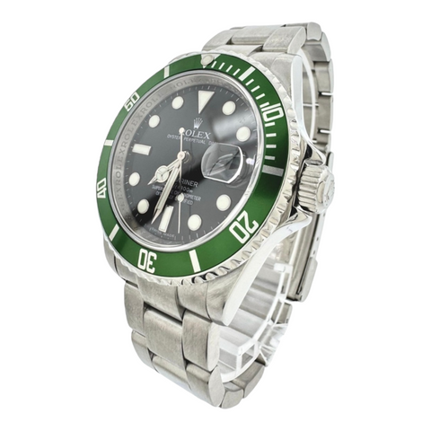 Rolex Men's Stainless Steel Submariner Green Anniversary 40Mm 16610V