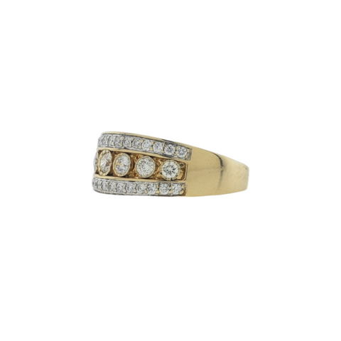 14Kt Yellow Gold Multi-row Diamond Ring