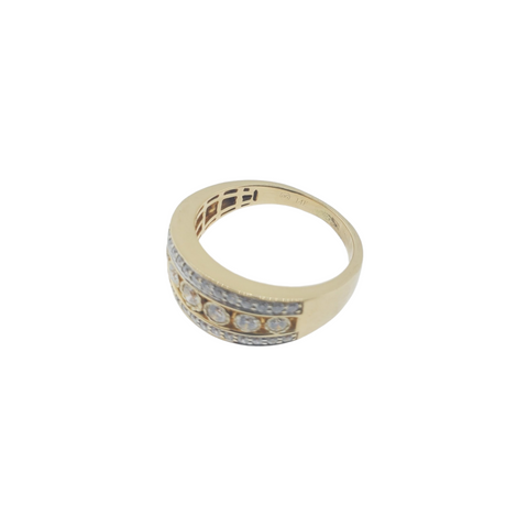 14Kt Yellow Gold Multi-row Diamond Ring