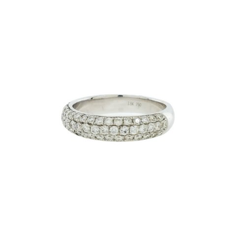 18KT White Gold Diamond Pavé  Ring