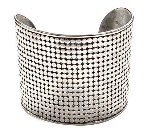 ANNA BECK Sterling Silver Wide Dotted Cuff Bracelet 62.5 Grams