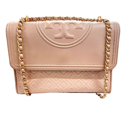 Tory Burch Fleming Soft Chain On Wallet Clutch Crossbody In Pink