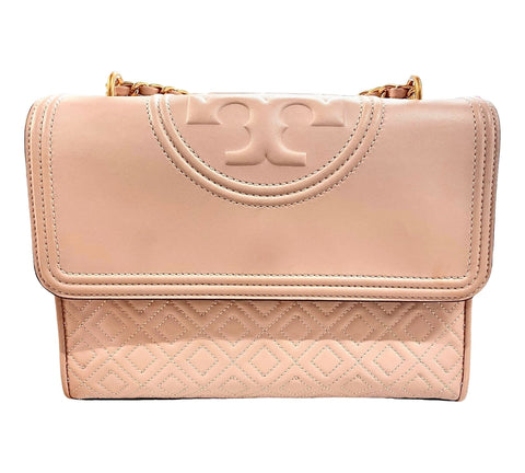 Tory Burch Fleming Soft Chain On Wallet Clutch Crossbody In Pink